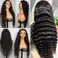 Deep Wave Lace Front Wigs Human Hair 200 Density Glueless Wigs for Women 13x4 HD Transparent Lace Front Wigs Pre Plucked with Baby Hair (22 Inch, Deep Wave Wigs)
