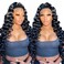Deep Wave Lace Front Wigs Human Hair 200 Density Glueless Wigs for Women 13x4 HD Transparent Lace Front Wigs Pre Plucked with Baby Hair (22 Inch, Deep Wave Wigs)