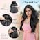 ALXNAN Clip-in Hair Extensions - Black, Thick, Long, Straight, Layered - 20 Inch Invisible Lace Weft