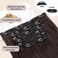 ALXNAN Clip in Hair Extensions, Hair Extensions Thick Long Stright Layered Hair Extensions Dark Brown 16 Inch Soft Lace Weft Hair Extensions for Women