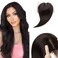 Hairro Real Human Hair Toppers for Women No Bang, Clip in Real Hairpieces, Breathable Silk Base for Covering Greyish Thinning Hair Loss on Top, 10 Inch Natural Black
