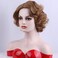 BERON Strawberry Blonde Wigs Short Strawberry Blonde Curly Wigs for Women Big Wavy 80s Flip Wigs Cosplay Costume Party Halloween Synthetic Strawberry Blonde Hair Natural Mommy Wigs with Wig Cap