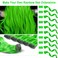 10 PCS Green Hair Extensions, St. Patricks Day Curly Wavy Synthetic Hairpieces Clip in Rainbow Neon Party Highlights, Colorful Hair Accessories for Kids Girls Women 17 Inch