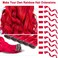 10 PCS Red Hair Extensions, Curly Wavy Synthetic Hairpieces Clip in Rainbow Neon Party Highlights, Colorful Hair Accessories for Kids Girls Women 17 inch (Red)