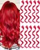10 PCS Red Hair Extensions, Curly Wavy Synthetic Hairpieces Clip in Rainbow Neon Party Highlights, Colorful Hair Accessories for Kids Girls Women 17 inch (Red)