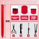 12 PCS Red Hair Extensions Clip in, 20 Inch Colored Hair Extensions Party Highlights Long Straight Synthetic Hairpieces for Women Kids Girls Cosplay