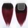FQ 1b/99j Ombre Bundles with Closure(10 10 10+10) Brazilian Straight Bundles Human Hair Red Burgundy Short Bob Human Hair 3 Bundles with 4x4 Lace Closure 50g/bundle