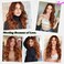 starluck Long Ombre Auburn Wavy Wig for Women 26 Inch Middle Part Curly Wig Natural Looking Synthetic Heat Resistant Fiber Wig for Daily Party Use