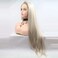 xiweiya Silky Straight Long Blonde Wig With brown Root Synthetic Lace Front Wigs Side Part Wig Long Soft Wig Hair Replacement Wig for Women, Everyday Wig Makeup 24 inch