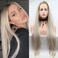 xiweiya Ombre Blonde Wigs with Light Brown Roots Glueless Side Part Long Straight Synthetic Blonde Lace Front Wig Heat Resistant Fiber Half Hand Tied for Daily Party Use 26inch