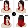 Sallcks Womens Ombre Black Red Wig Medium Long Straight Natural Looking Side Part Synthetic Full Wigs for Daily Party Halloween