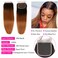 Haha Ombre Brazilian Straight Hair 3 Bundles with Closure Ombre Human Hair Bundles With Closure 2 Tone T1B/30 Black to Medium Auburn Brown Human Hair Weave Bundles with Lace Closure 14 16 18+12