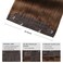 Human Hair Extensions Wire Hair Chocolate Brown,12 Inch #4 Hairpiece Remy Human Hair Extensions,70g Wire Hair Extensions by YILITE（12inch 70g Chocolate Brown）