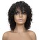 OnePart human wigs short water wave wig with bangs WWM2367M 100% brazilian virgin human hair machine made glueless for black women natural black 12inch