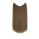 SARLA Invisible Wire Hair Extensions Straight Long Synthetic Hairpieces 22 inch Adjustable Transparent Headband for Women Sandy Brunette