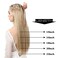 SARLA Dirty Blonde Invisible Wire Hair Extensions Adjustable Transparent Headband Straight Long Synthetic Hairpiece 18 Inch for Women No Clip