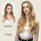 SARLA Clip in U Part Hair Extensions Synthetic Long Wavy Curly Thick Full Head Hairpiece for Women Dark Brown/Golden Blonde Highlights 24 Inch