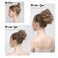SARLA 2PCS Messy Hair Bun Hair Pieces Wavy Curly Synthetic Updo Fake Scrunchies Ponytail Extension for Women Dirty Blonde