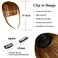 Clip in Bangs 100% Real Human Hair Bangs Clip in Hair Extensions Clip on Wispy Bangs for Women Fringe Bangs Hair Pieces for Daily Wear(Brown)