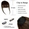 Clip in Bangs 100% Real Human Hair Bangs Clip in Hair Extensions Clip on Wispy Bangs for Women Fringe Bangs Hair Pieces for Daily Wear(Dark Brown)