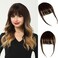 Clip in Bangs 100% Real Human Hair Bangs Clip in Hair Extensions Clip on Wispy Bangs for Women Fringe Bangs Hair Pieces for Daily Wear(Dark Brown)
