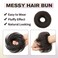 Isheeny 100% Human Hair Bun, Messy Bun Hair Piece Real Human Hair Extensions Natural Curly Brown Hair Bun Hairpieces For Women/Kids Girls Tousled Updo Chignons Daily Use (Natural Black)