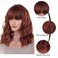 AneShe 14 Inches Auburn Wig Short Curly Bob Wig with Bangs for Women Girls Charming Wave Wigs Synthetic Wig for Daily Cosplay Party