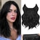 Halo Hair Extensions 12 Inch Invisible Wire Hair Extensions Adjustable Long Wavy Hair Extensions Synthetic Upgrade 4 Secure Clips in Hairpieces 12 Inch,Jet Black