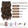 Halo Hair Extensions 20 Inch Invisible Wire Hair Extensions Adjustable Long Wavy Hair Extensions Synthetic Upgrade 4 Secure Clips in Hairpieces 20 Inch,Medium Brown