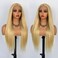 Ash Blonde Lace Front Wigs Long Straight Wigs Ash Blonde Color Synthetic Lace Front Wigs Glueless Heat Resistant Synthetic Fiber Hair Wigs Natural Hairline Blonde Wigs for Black Women 28 Inch