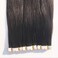 Hair Wig: 45cm Black Straight Wigs Tape in Seamless Hair Extensions Real Human Hair Wig