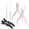 EHDIS Hair Extension Beading Tool Kit Stainless Steel Hair Extensions Micro link Bead Closer and Remover Pliers set, Beads Hair Pulling Hook &amp; Micro Ring Loop Tool Set