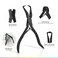 EHDIS Hair Extension Beading Tool Kit Stainless Steel Hair Extensions Micro link Bead Closer and Remover Pliers set, Beads Hair Pulling Hook &amp; Micro Ring Loop Tool Set (Black)