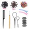 16 Colors Hair Tinsel Kit with Tools 3200 Strands Glitter Tinsel Hair Extensions Heat Resistant Sparkling Shiny Fairy Hair Accessories for Women Girl Kids 47Inch