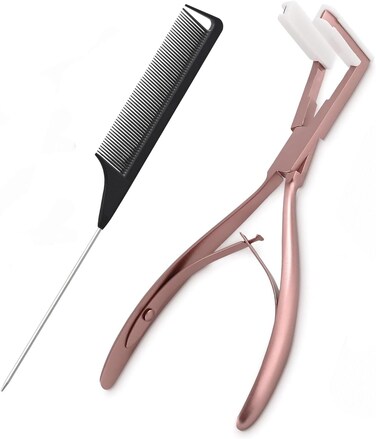 NEWISHTOOL Hair Extension Kit: Stainless Steel Sealing Pliers, Taping Clamp, and Styling Comb for Tape-in Hair Extensions
