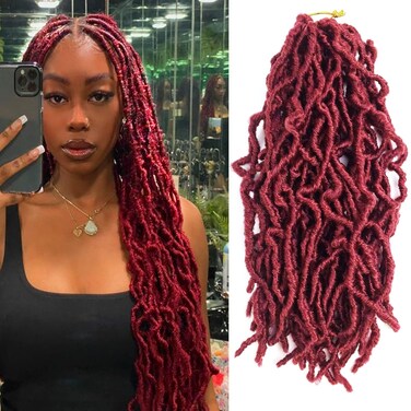 Soft New Faux Locs Crochet Hair 14 Inch Soft Locs Crochet Hair Pre Looped, Synthetic Curly Wavy Crochet Braids Hair Extension, Goddess Locs Crochet Braids Hair For Black Women (8Packs, Bug#)