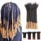0.6cm Human Hair Dreadlock Extensions 8 Inch 30 Strands Ombre Loc Extensions Human Hair Dreads Extensions for Men Human Dread Extensions Color 1b/27