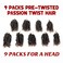 VIOLET Pre-twisted Passion Twist Crochet Hair 6 Inch 9 Packs Passion Twist Hair Pre Looped Ombre Blonde Short Passion Twist Hair Crochet Braids Hair Extensions（T27,6 Inch,9 Packs）