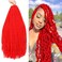 Passion Twist Hair Red 24Inch 2 Packs Water Wave Crochet Hair Passion Twists Braiding Hair Synthetic Extensions for Black Women (24 Inch Red)