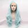 xiweiya Long Mint Green Wigs Long Body Wavy Synthetic Blue Green Lace Front Wig Heat Resistant Fiber Hair Replacement Full Wig For Women 13x3 Lace Wig 24inch
