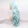 xiweiya Long Mint Green Wigs Long Body Wavy Synthetic Blue Green Lace Front Wig Heat Resistant Fiber Hair Replacement Full Wig For Women 13x3 Lace Wig 24inch