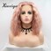 xiweiya Short Peach Curly Wig Synthetic Pink Lace Front Wig Rose Red Lace Front Wig Loose wavy red wig Heat Resistant Fiber Hair 180% Density Wig for Women 14inch