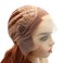 Peakia Shoulder Length Wavy Blonde Burgundy Half Hand Tied Lace Front Wig Synthetic Pink 1 Count
