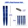 Winsky Blue Clip in Hair Extensions 100% Real Human Hair - Straight Highlights Colored Clip on Christmas Hairpieces 5 Pieces/Set (18inch, Blue)