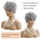 MOONSHOW Grey Pixie Cut Wig Short Grey Wigs for Black Women Pixie Cut Wig Short Pixie Gray Wigs for Blcak Women Synthetic Pixie Wig Natural Wavy Short Curly Gray Pixie Cut Wigs for Old Women(Grey)