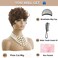 MOONSHOW Short Pixie Wigs for Black Women Auburn Red Short Pixie Cut Wig Synthetic Short Haircut Wigs Natural Pixie Wigs for Black Women Auburn Red Short Curly Wigs for Women(Auburn Red)