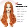 Ginger Wavy Wigs for Women - Long, Heat Resistant, Synthetic Orange Wig for Daily Cosplay and Party