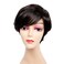 Pixie Cut Wig with Bangs Human Hair Short Wigs for Women Short Pixie Cut Wigs Black Brazilian Virgin Hair Layered Wavy wigs Party Daily Use (Natural Black)