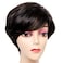 Pixie Cut Wig with Bangs Human Hair Short Wigs for Women Short Pixie Cut Wigs Black Brazilian Virgin Hair Layered Wavy wigs Party Daily Use (Natural Black)