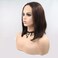 xiweiya Wigs 14" Inches Straight Short Bob Wig Dark Brown Hair Synthetic Lace Front Wig Black Brown Color with Middle Part Heat Resistant Fiber Hair for Women,Drag Queen Family Makeup Party Wear